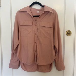 Arket Utility Button Down Shacket Dusty Rose Medium